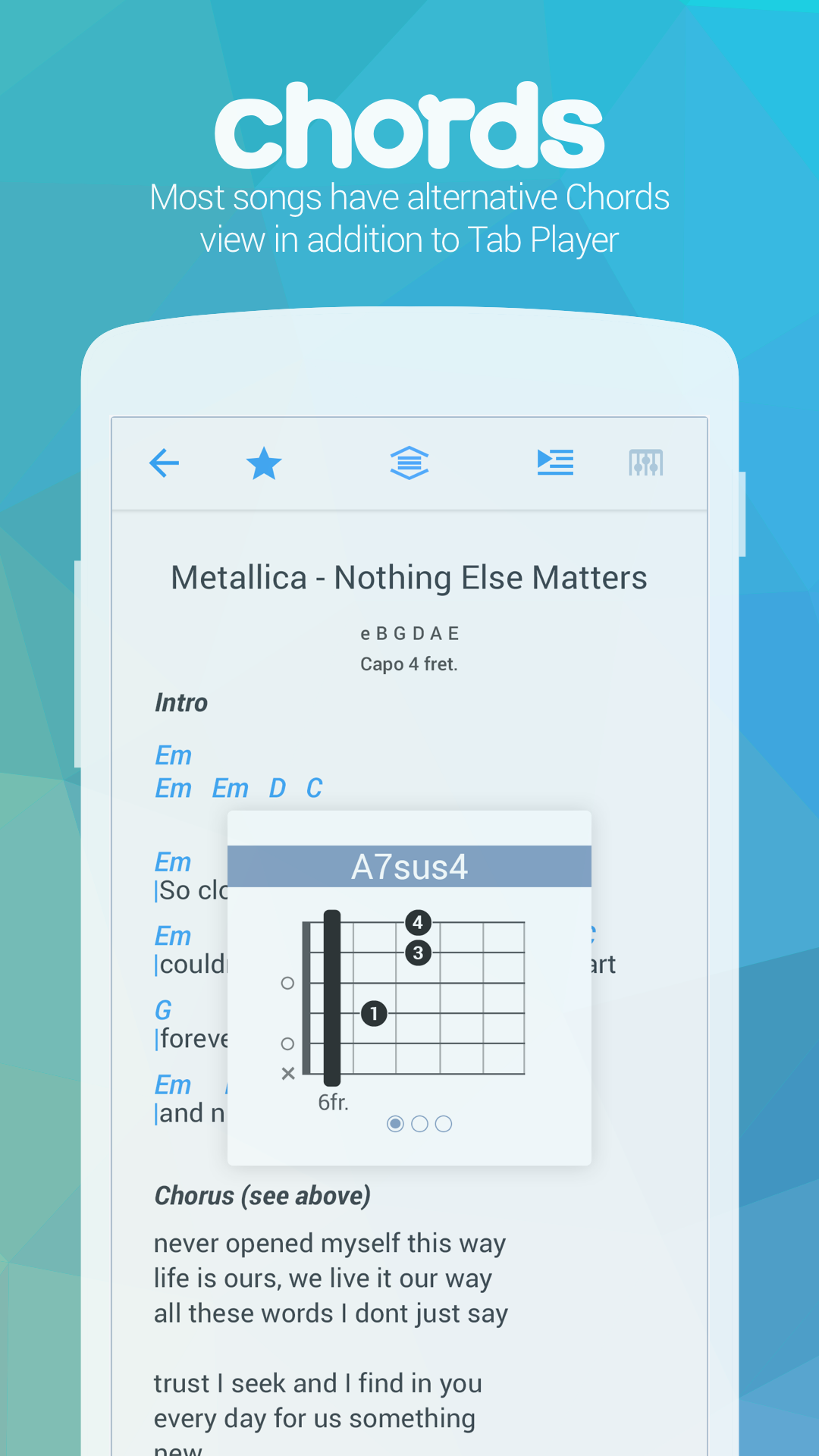 Android application Songsterr Guitar Tabs & Chords screenshort