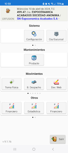 Android application Cronus ERP Móvil screenshort
