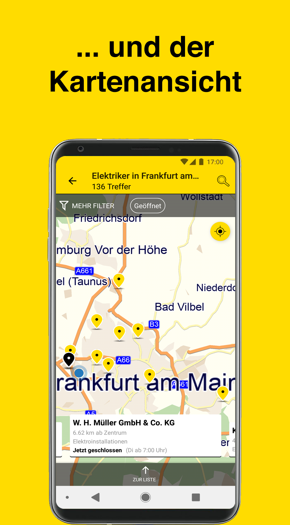 Android application Gelbe Seiten - Auskunft und mobiles Branchenbuch screenshort