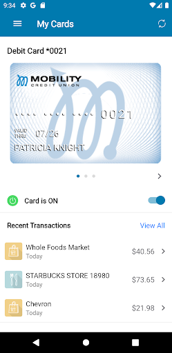 Mobility CU Card Secure Screen 2