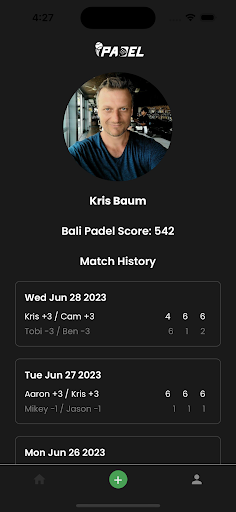 Android application Bali Padel screenshort