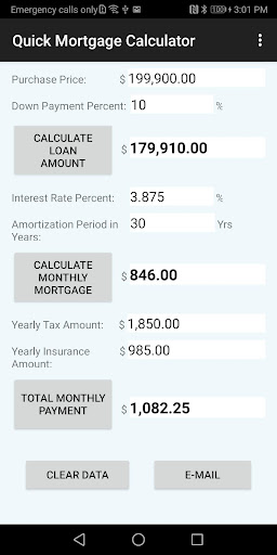 Quick Mortgage Calculator Screen 2