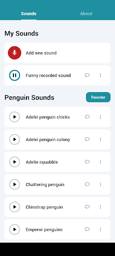 Android application Penguin Sounds screenshort