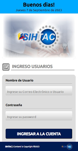 Usuarios SIHTAC Screen 3