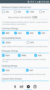 Bluetooth GPS Output Screenshot