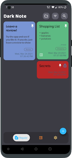 Dark Note - Notes + Grocery Screen 3