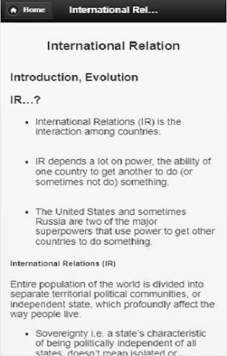 Android application International Relation screenshort
