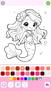 Mermaid Coloring Games - Jogos de desenho, pintura e maquiagem gratuitos  para criar belas imagens de sereias e estimular a  criatividade::Appstore for Android