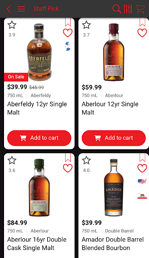 Android application Shar's Fine Wine & Spirits screenshort