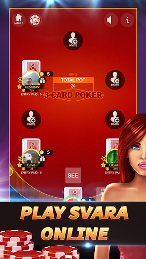 Svara - 3 Card Poker Card Game 1.0.12 screenshots 1