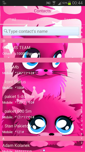 Pink cats theme 4 GO SMS Pro Screen 3