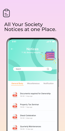 OneNest Society Management App Screenshot