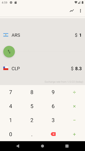 Android application Argentine Peso to Chilean Peso screenshort