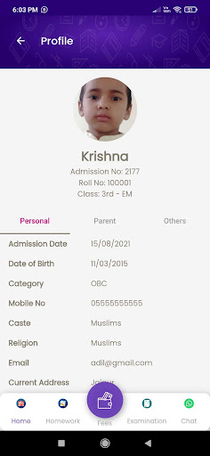 Android application krishnaveni Talent School screenshort
