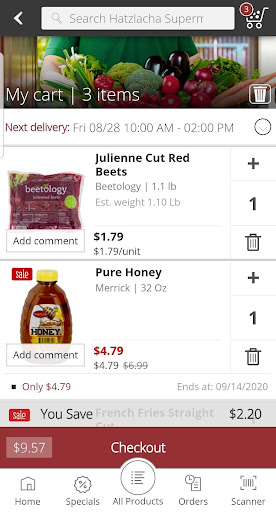 Screenshot of Hatzlacha Supermarket