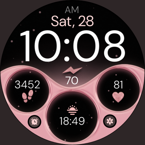 Rose Gold digital watch face logo