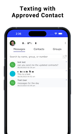 Android application Texting with Approved Contact screenshort