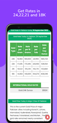 Gold Rate Pakistan - Live Gold Screen 2
