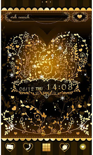 Android application Heart Theme-Golden Vines- screenshort