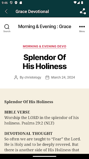 Morning & Evening Grace Screen 3