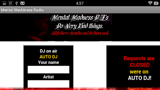 Mental Maddness Radio Screen 2