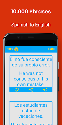 Android application Spanish Phrases screenshort