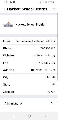 Hackett School District Screen 3