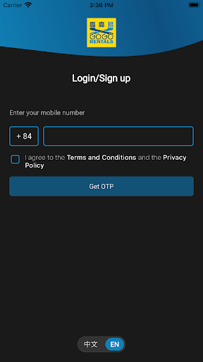 Android application Go Go Rentals Customer screenshort
