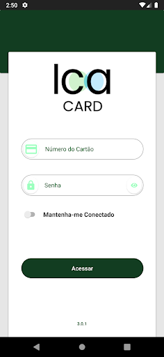 Android application Cartão IcaCard screenshort
