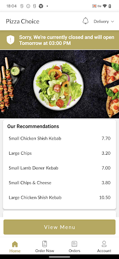 Pizza Choice Screen 2