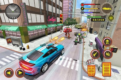 US Police Transform Robot Car White Tiger Game 12