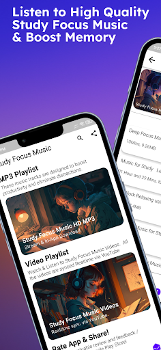 Android application Study Focus Music screenshort