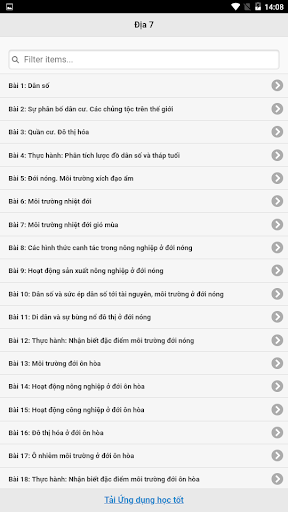 Android application Học tốt Địa lý 7 screenshort