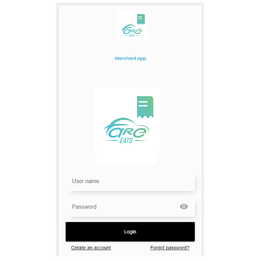 Android application FareEats Merchant screenshort