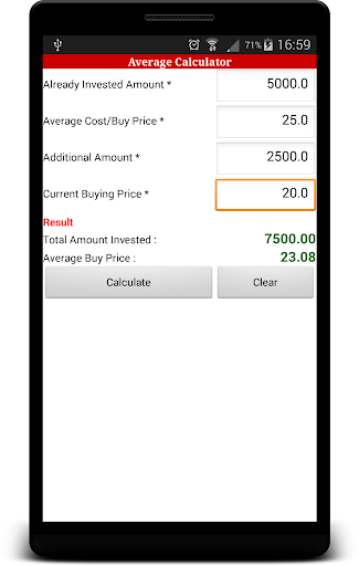 Stock Market Calculators - Piv Screen 2