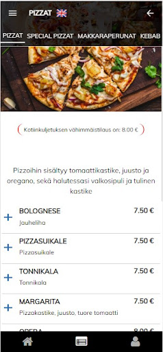 Karhulan Pizzeria Screen 2