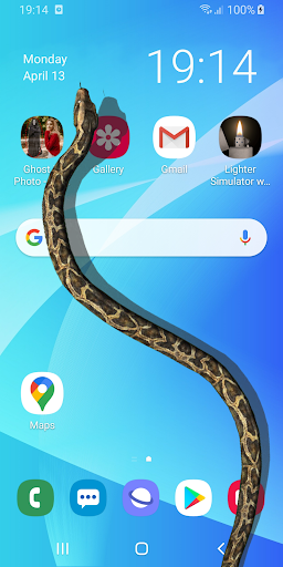 Android application Snake on Screen Hissing Joke screenshort