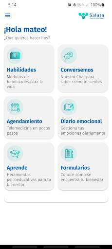 Android application Saluta screenshort