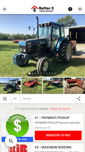 Rafter C Online Auctions Screen 3