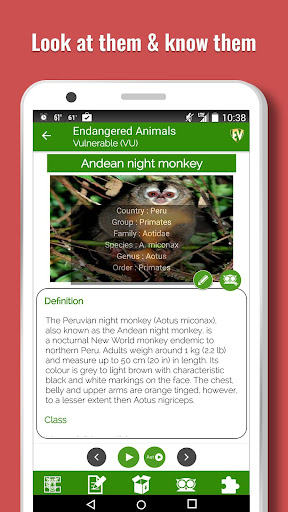 Screenshot of Endangered Animals Offline App