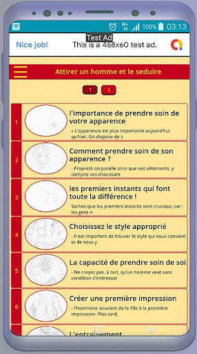 Android application Comment garder son homme amour screenshort