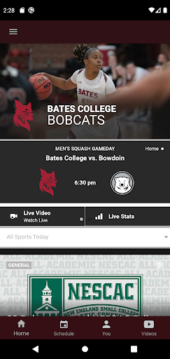 Android application Bates Bobcats screenshort