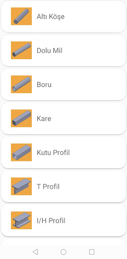 Profil Ağırlık Hesaplama Screen 3