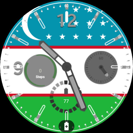 Uzbekistan Flag Watchface Screen 3