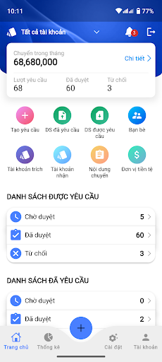 Android application QL giao dịch screenshort