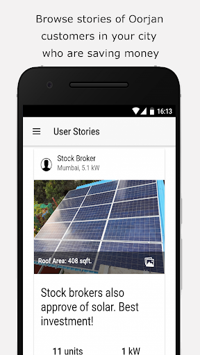 Android application Oorjan - Solar Monitoring App screenshort
