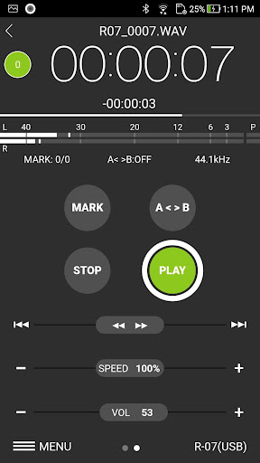Screenshot of R-07 Remote