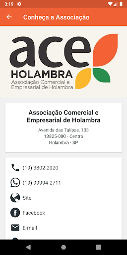 Android application ACE Holambra screenshort