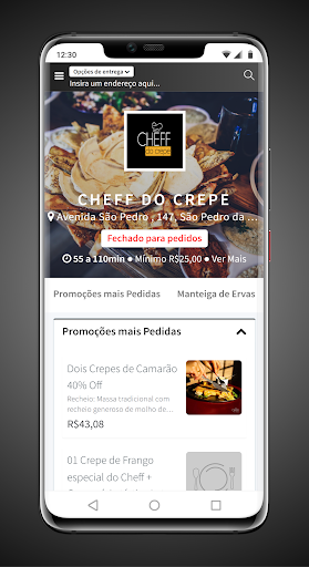 Android application Cheff do Crepe screenshort