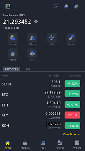 Android application VEXK - Cryptocurrency Exchange screenshort